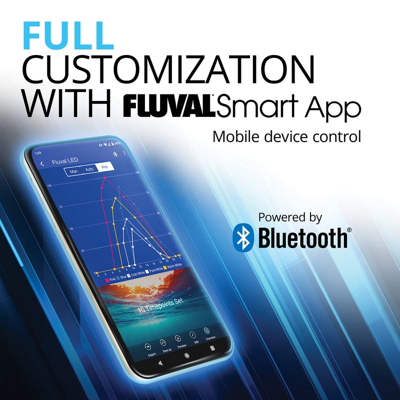 Fluval Aquasky 2.0 LED Aquarium Light â€“ 12W, 15â€“24" â€“ Adjustable RGB & 6500K White LEDs | App Controlled with Weather Effects | Freshwater & Fish-Only Marine Tanks | Extendable Brackets - Image 2